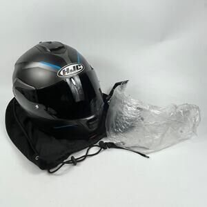 HJC IS-MAX 2 Dova Modular Motorcycle Helmet Medium MC-2SF Black Blue w/ Sena Mic